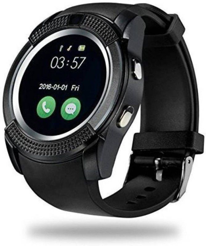 hoover V8 Phone Smart Watch-012 Smartwatch  (Black Strap, Free Size)