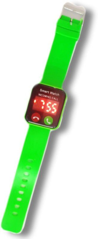 SMOS New Generation Digital Square Watch For Girls  (Green Strap, Size : 6*1.2*2)