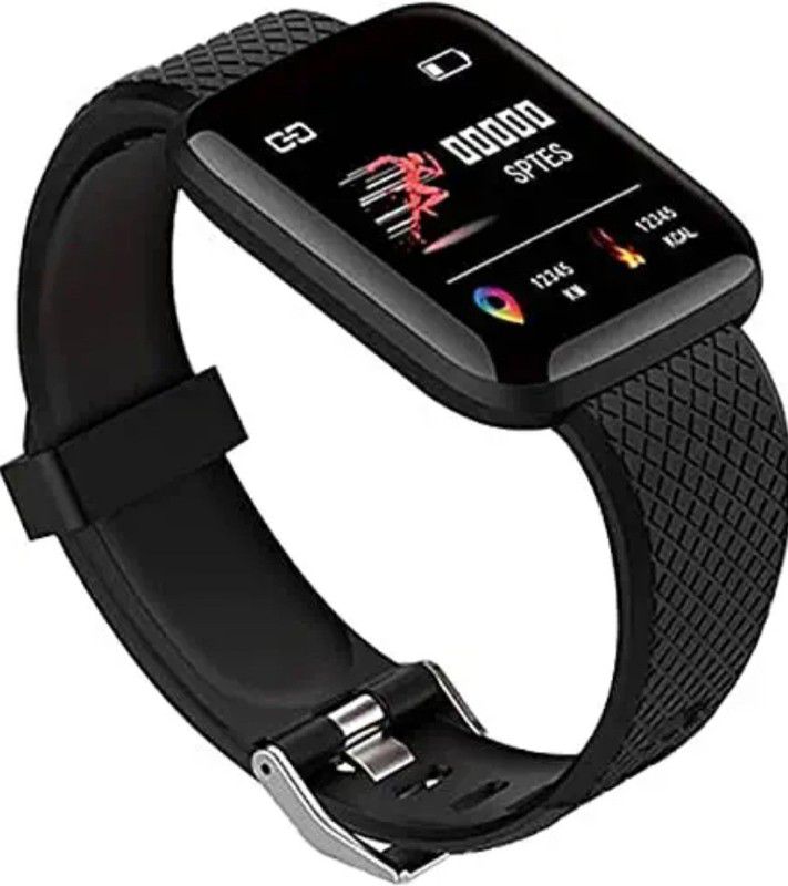 Ykarn Trades ID116 fitness and outdoor smartband  (Black Strap, Size : Free size)