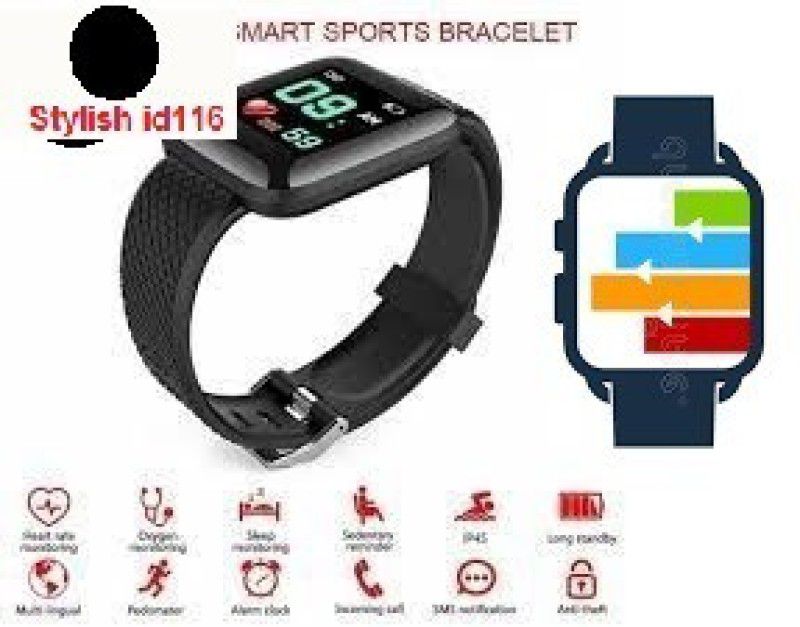 YORBAX A1877 ID116_ULTRA HEART RATE MULTI SPORTS SMART WATCH (PACK OF 1) Smartwatch  (Black Strap, Free)