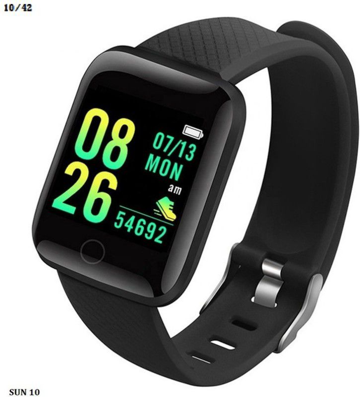 Bymaya A344(ID116) HEART RATE ACTIVITY TRACKER SMART WATCH(PACK OF 1)(PACK OF 1) Smartwatch  (Black Strap, free)