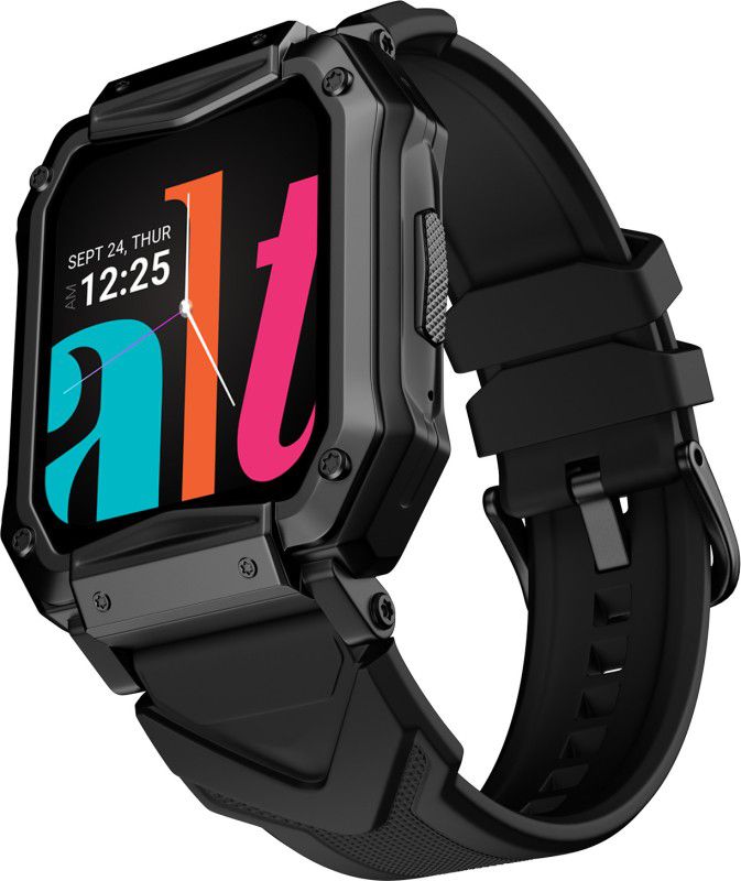 alt Hustle, 1.65 HD Display, BT Calling, 100 Sports,300 Watchfaces Rugged Smartwatch Smartwatch  (Black Strap, Regular)