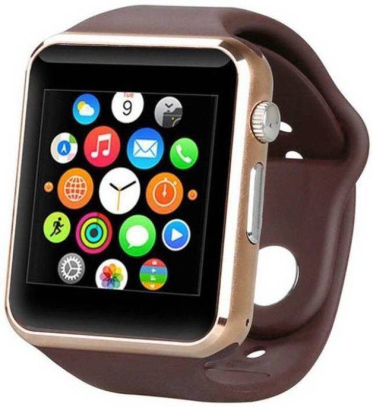 GSM A1 4G mobilewatch, golden smartwatch Smartwatch  (Brown Strap, Free)