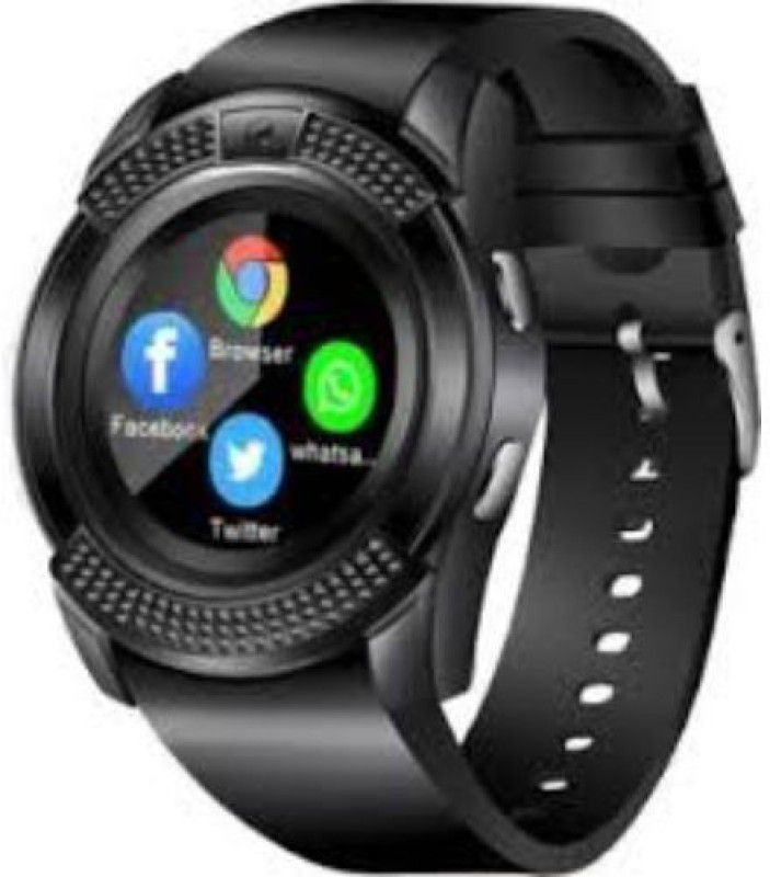 SYARA NDZ_186B V8 Smart Watch Smartwatch  (Black Strap, Free Size)