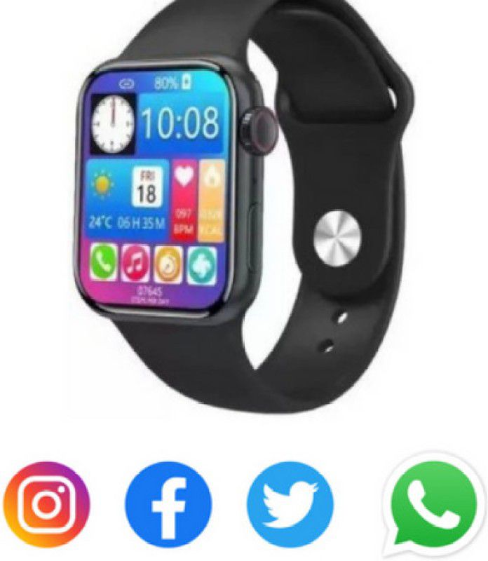 Ismarch I8 Pro Max Android & IOS With Bluetooth Features Smartwatch  (Black Strap, Free)