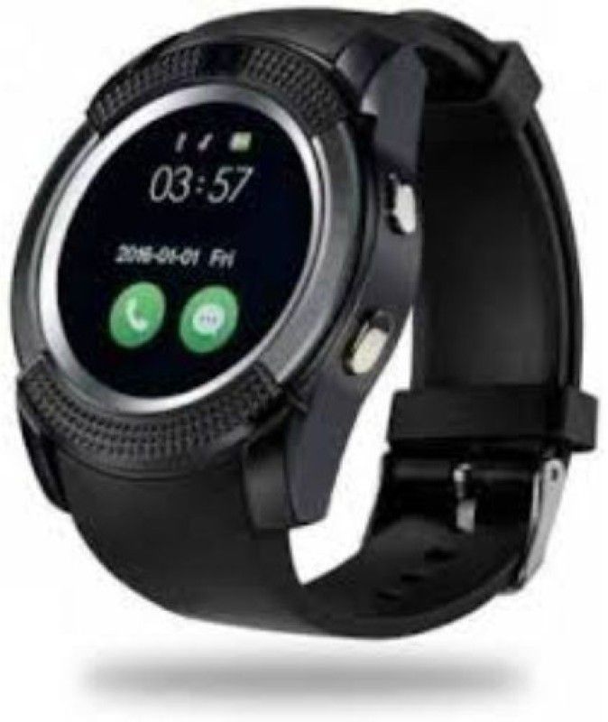 SYARA QNO_222N V8 Smart Watch Smartwatch  (Black Strap, Free Size)