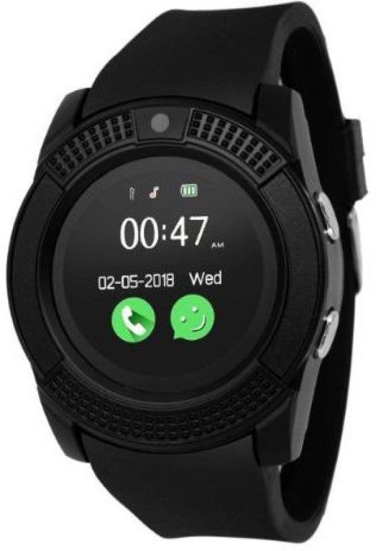 SYARA ZCB_165U V8 Smart Watch Smartwatch  (Black Strap, Free Size)