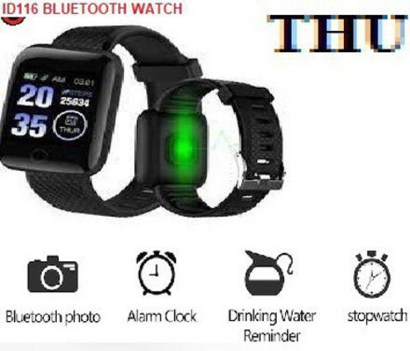 YORBAX S2516 ID116_PLUS ACTIVITY TRAKCER BLUETOOTH SMART WATCH BLACK(PACK OF 1) Smartwatch  (Black Strap, Free)