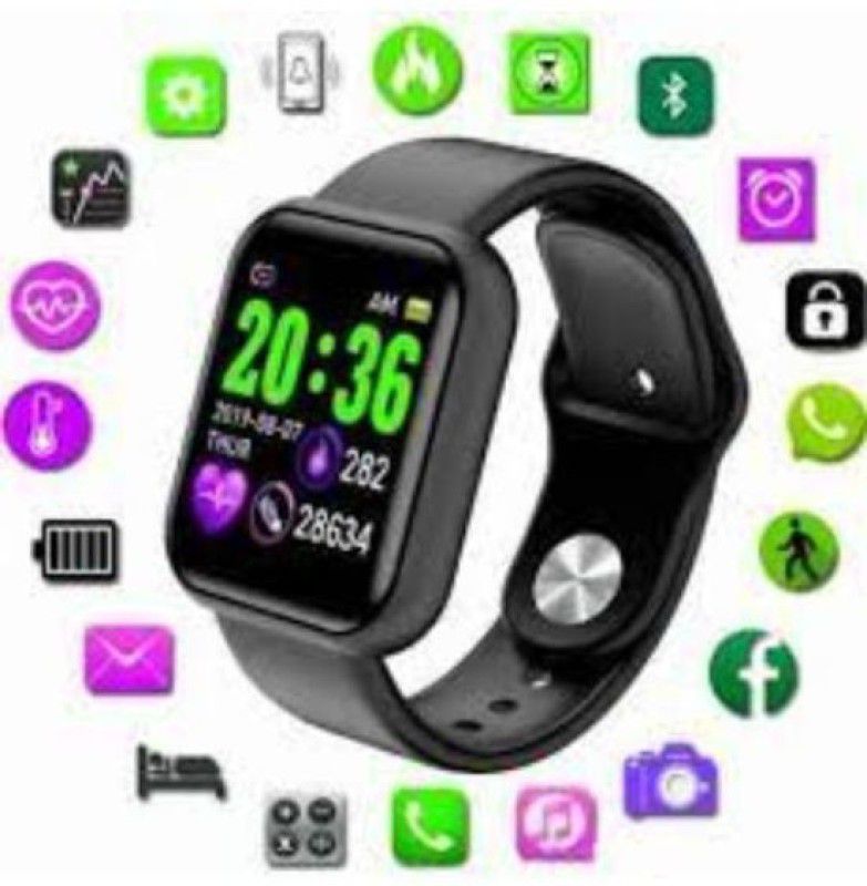 Guggu QLQ_300C_Y68 Smart band Smartwatch  (Black Strap, Free)