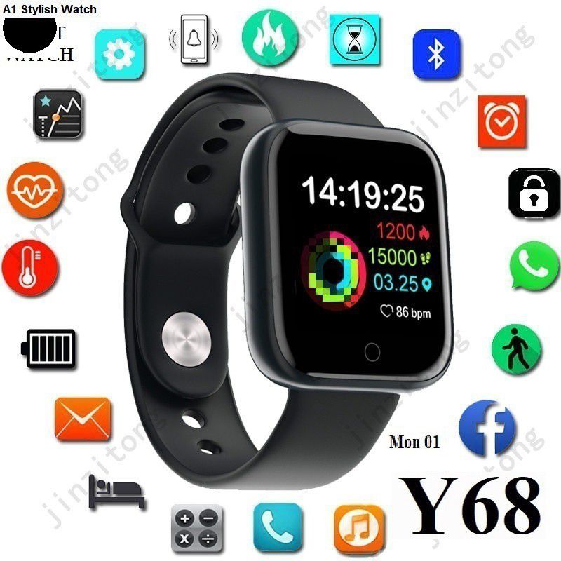 JOCOTO MA_NOV-Y68_1001 Smartwatch  (Black Strap, Free)