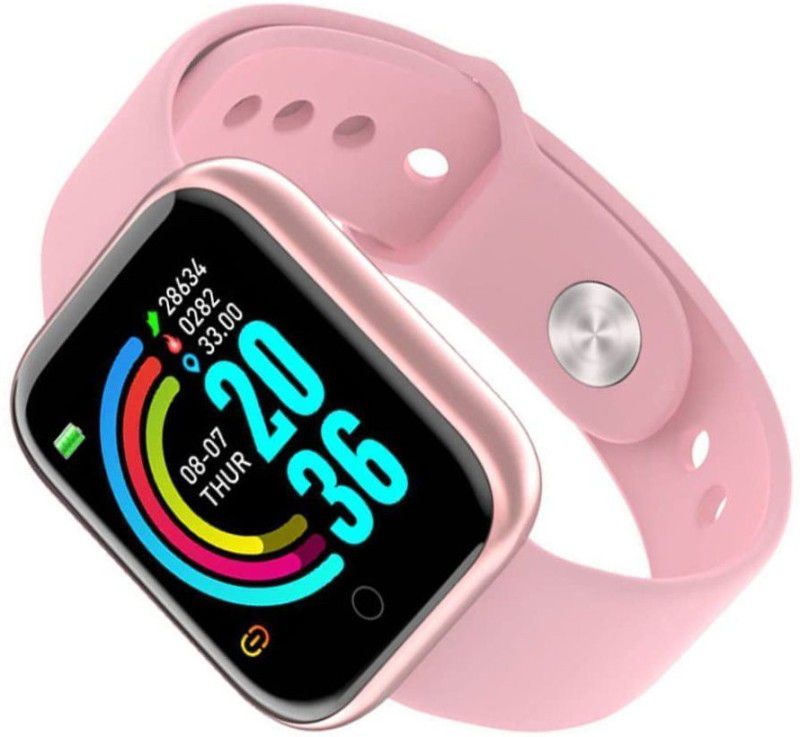 IMMUTABLE D20 Bluetooth Fitness Watch , Blood Pressure for Men/Women - Pink 13 Smartwatch  (Pink Strap, FREE)