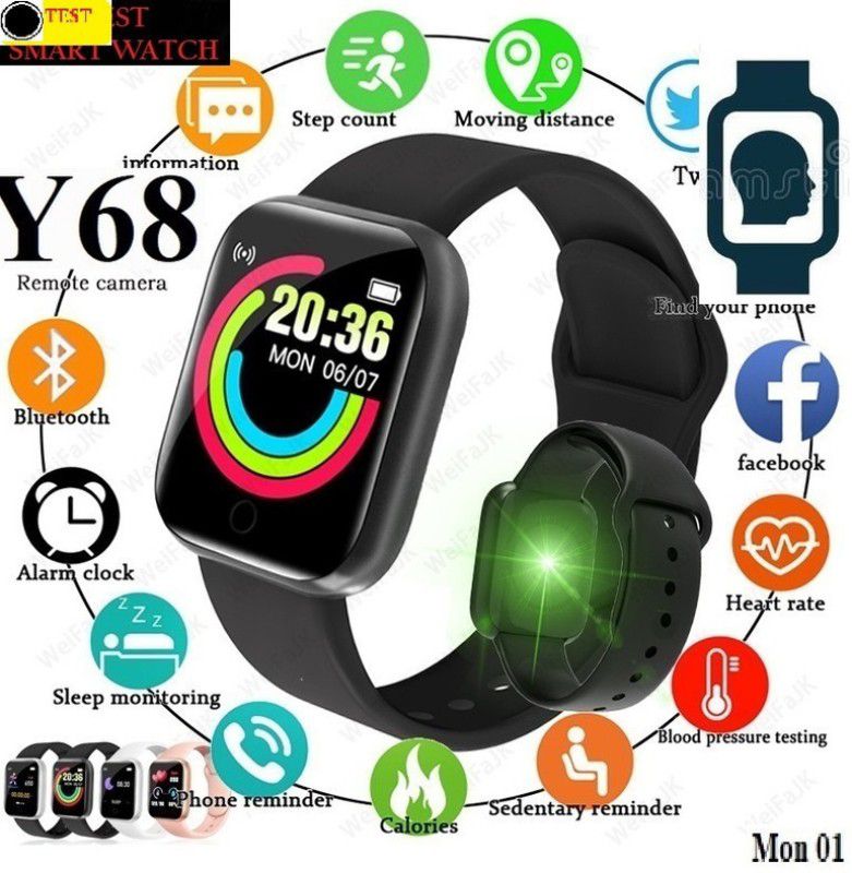 DEROWN S1654_A1 MAX HEART RATE MULTI SPORTS SMART WATCH BLACK(PACK OF 1) Smartwatch  (Black Strap, Free)