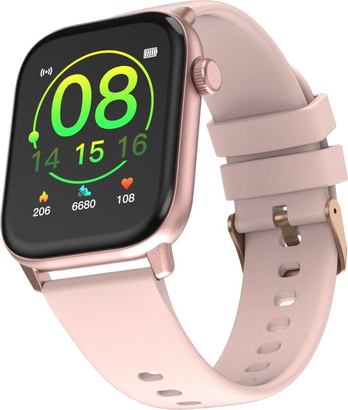 Ambrane Flex 1.69inch Lucid display and SPO2 Smartwatch  (Pink Strap, Regular)