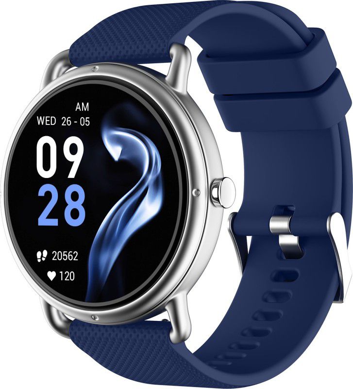 Noise Fit Buzz with 1.32inch HD Round Screen, Bluetooth calling and SPO2 Smartwatch  (Blue Strap, Regular)