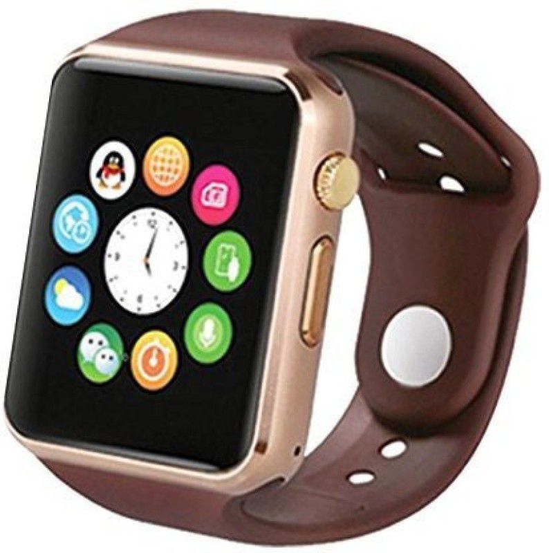 E-LIVE A1 -2 Notifier Health Smartwatch  (Black, Gold Strap, Free Size)