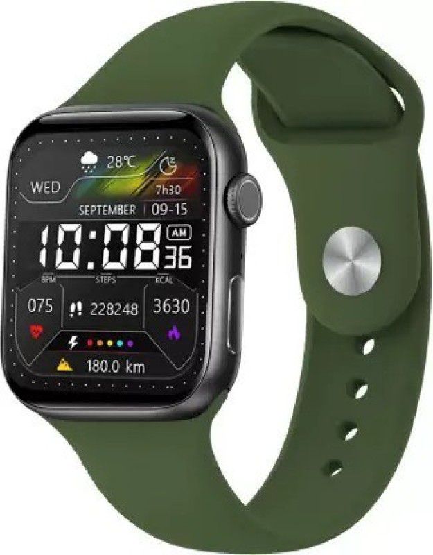 Foxne Point K17 Slim & Sleek Design, Light Weight, calling & BT Music Smartwatch Smartwatch  (Green Strap, Free)