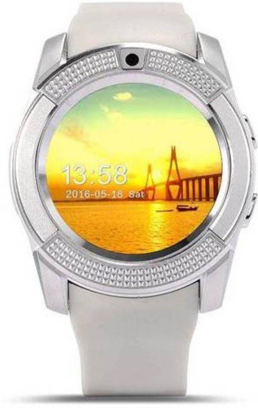 hoover V8 Phone Smart Watch-002 Smartwatch  (Black Strap, Free Size)