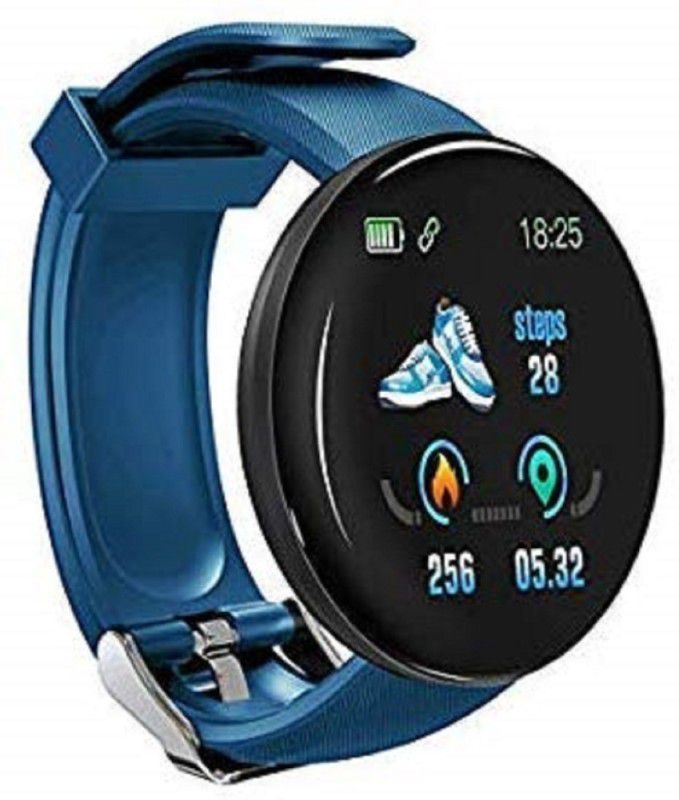 IMMUTABLE D18 smart Watch Heart Rate Blood Pressure MEASURING(Blue) Smartwatch  (Blue Strap, FREE)