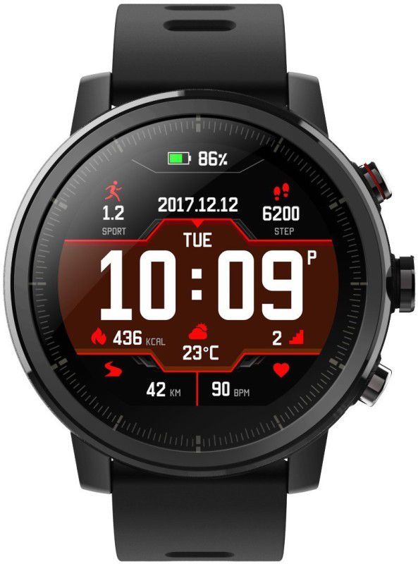 huami Amazfit Stratos Smartwatch  (Black Strap, Free Size)
