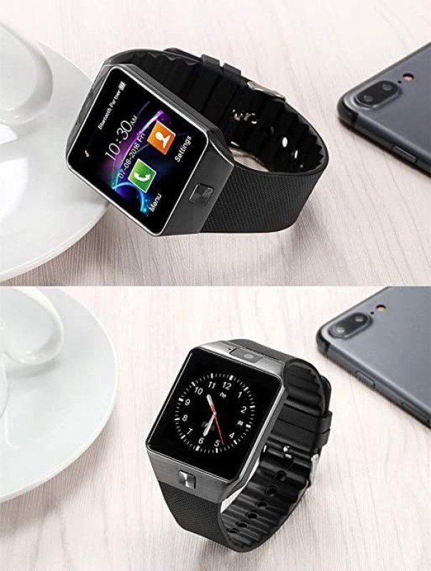 ALPHATROZ DZ09- smartwatch with bluetooth calling features, dual strap Smartwatch  (Black Strap, Free)