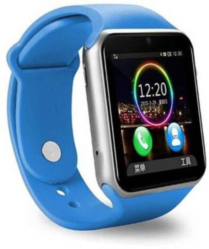 Gazzet 4G A1 Pedometer silver Smartwatch  (Blue Strap, 1.54)
