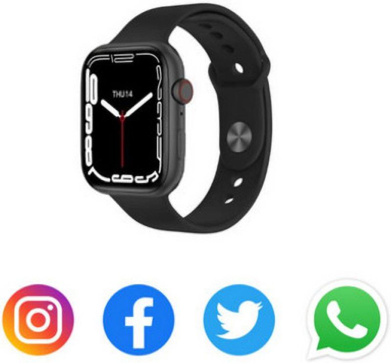 Ismarch I7 Pro Max Bluetooth Functions Smartwatch  (Black Strap, Free)