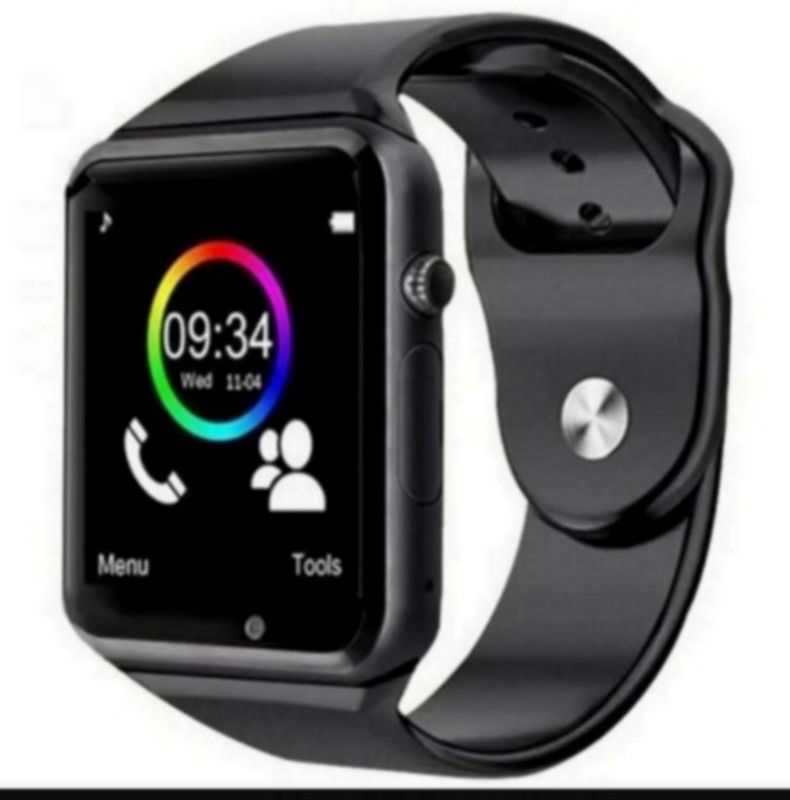 N-WATCH 4G A1 Sim Calling And Android & IOS Smartwatch  (Black Strap, Free)