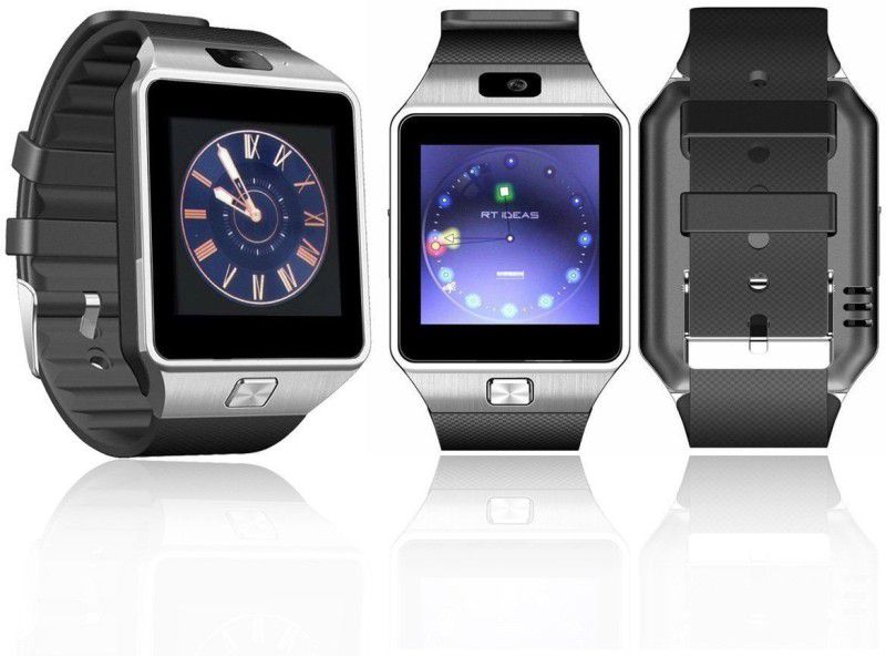 TECHNO FROST DZ Silver Smartwatch  (Black Strap, Large)