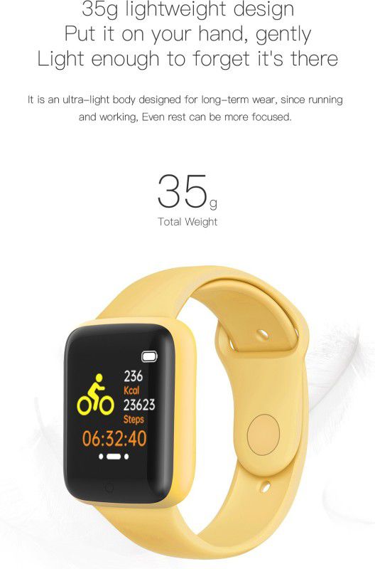 IMMUTABLE D20 SMART WATCH YELLOW Z81 Smartwatch  (Yellow Strap, FREE SIZE)