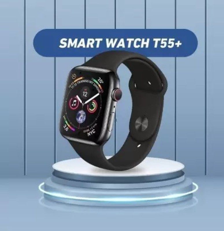 NNPRO Stylish T55+ watch Bluetooth Calling Black Smartwatch (Fitpro) For Men &Women Smartwatch  (White Strap, Regular)