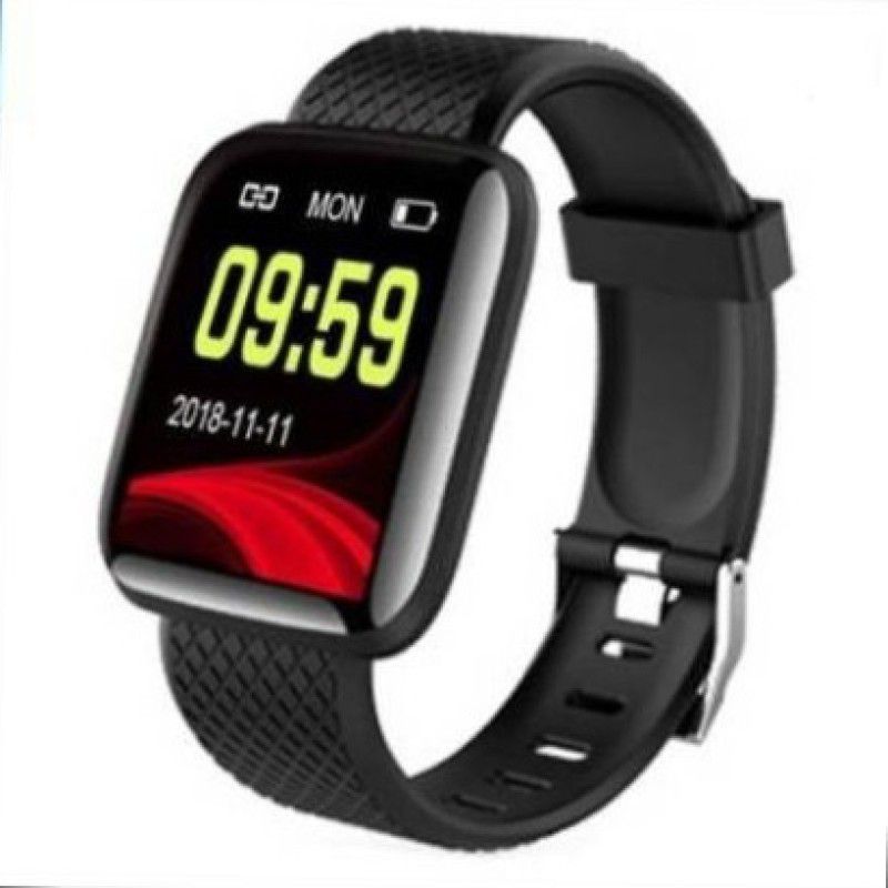 Amit Enterprises ID116 SMART WATCH BAND BLUETOOTH WITH HEART RATE MONITOR Smartwatch  (Black Strap, Free size)