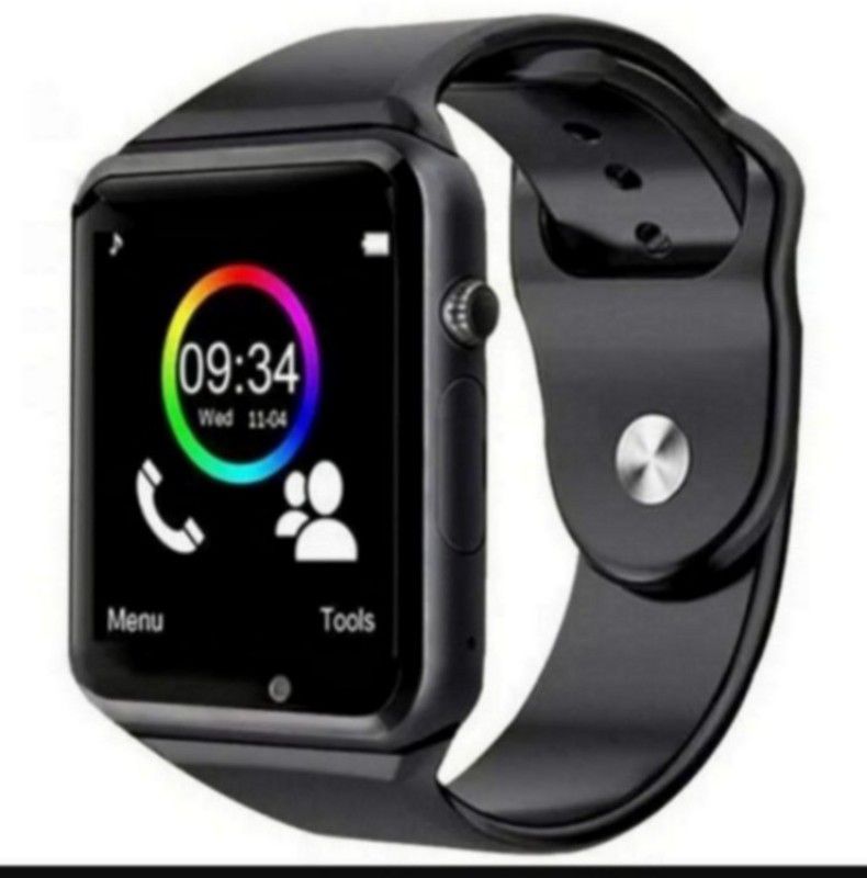 MindsArt Black watch Smartwatch  (Black Strap, Free)