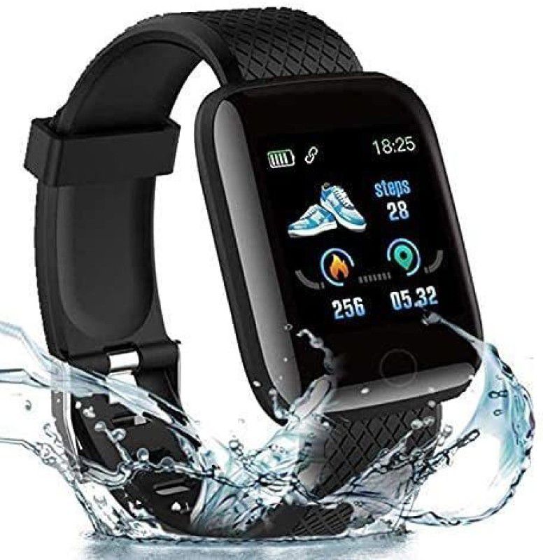 Amit Enterprises ID116 water proof watch Smartwatch  (Black Strap, Free)