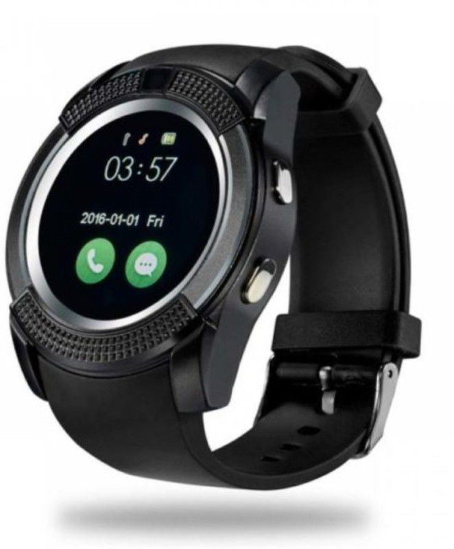 JANROCK v8 phone smartwatch with unique design Smartwatch  (Black Strap, Free Size)