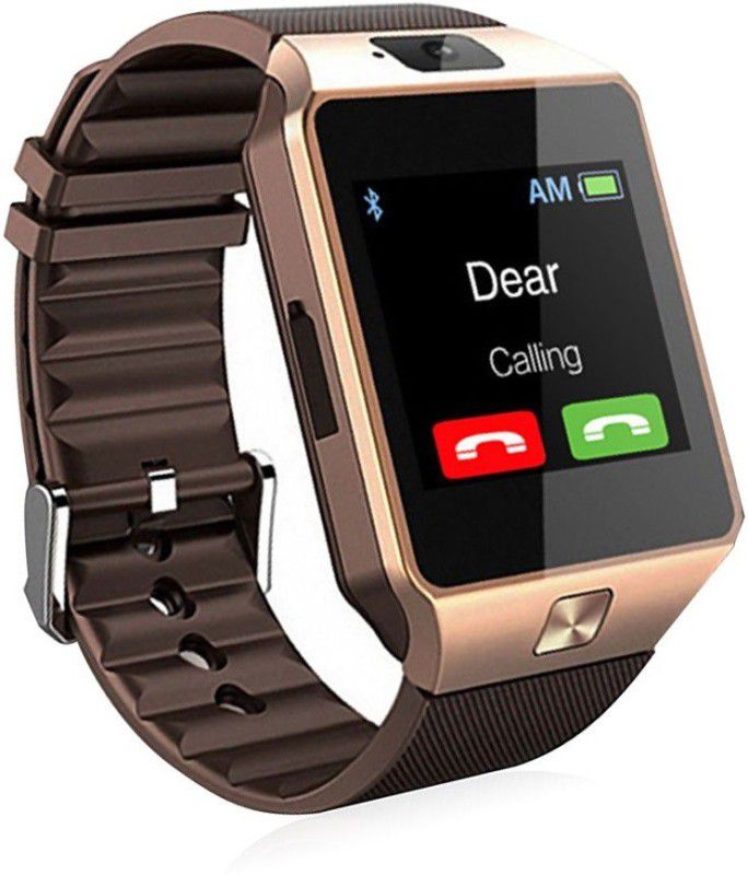 888 DZ09_08 phone Smartwatch  (Brown Strap, Regular)