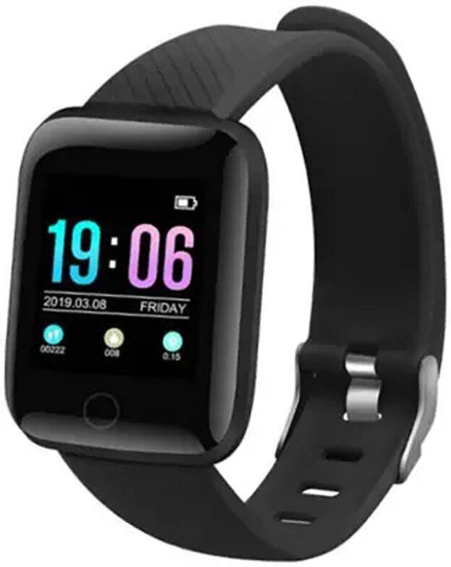 Clairbell BED_237C_D13 Smart Watch compatiable with all Smartphones|Heart rate|Step Count Smartwatch  (Black Strap, Free)
