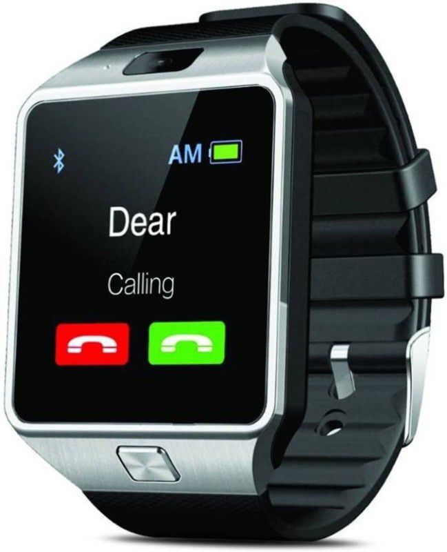 TECHMAZE DZ09 Bluetooth 4G Support Calling Camera Smartwatch sim support T14 Smartwatch  (Silver Strap, Free Size)