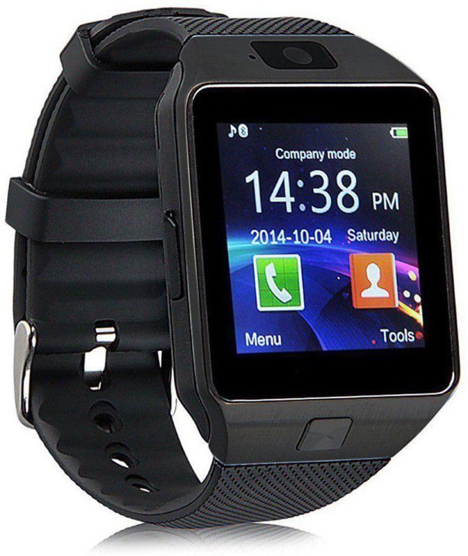 amk tech DZ09 BLACK Bluetooth SMARTWATCH Smartwatch  (Black Strap, Regular)