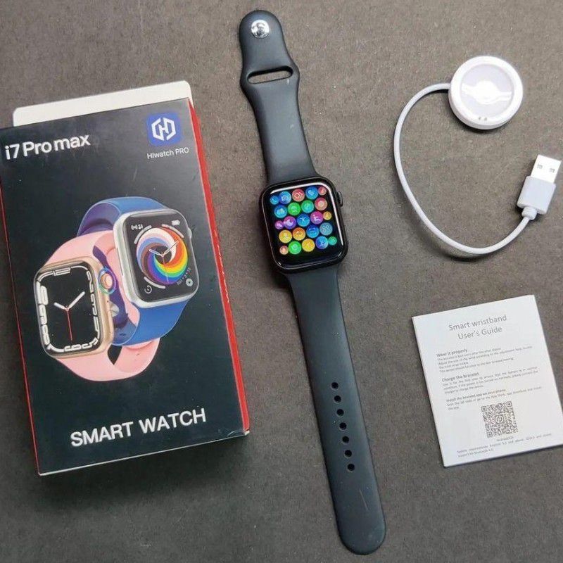 arihab I7 Pro Max smart watch Smartwatch  (Black Strap, Free size)