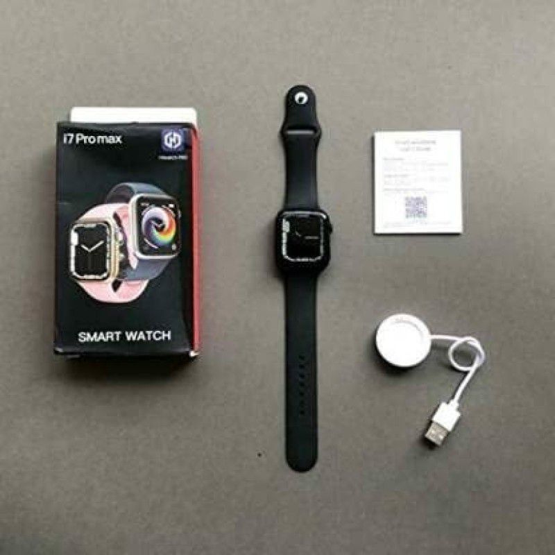 Mayne I7 PRO MAX Full Screen Smart Watch Series 7 Smartwatch Smartwatch  (Black Strap, 44)