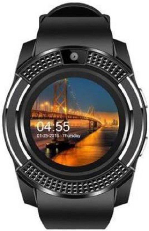 mobifox v8 Smartwatch  (Black Strap, free size)