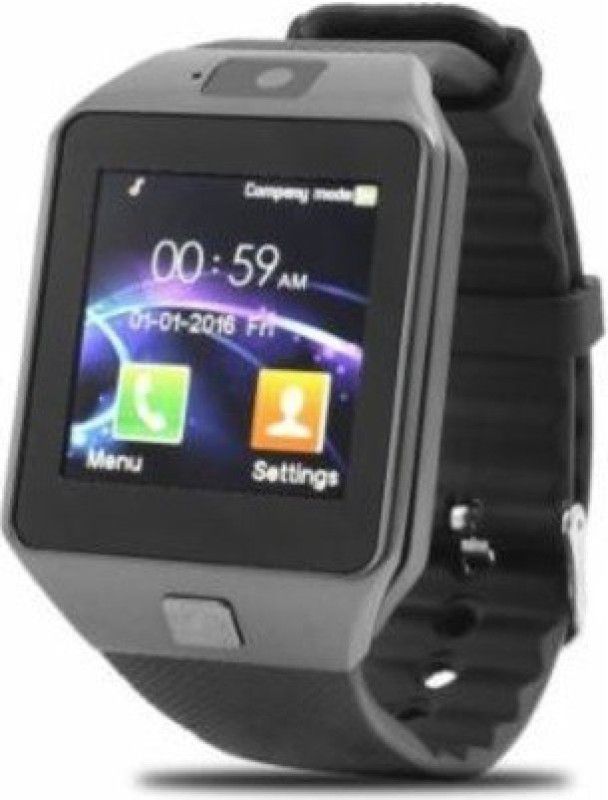 Amgen DZ09 S 0.006 phone Smartwatch  (Black Strap, Free Size)
