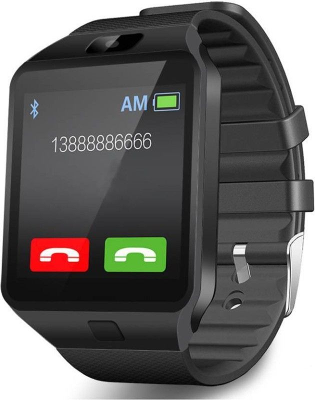 Rock DZ09 Black Android, 4G calling Smartwatch  (Black Strap, Free)
