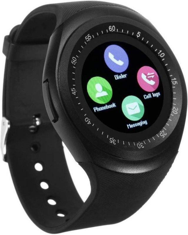 JANROCK Y1 WATCH PHONE Smartwatch  (Black Strap, FREE SIZE)
