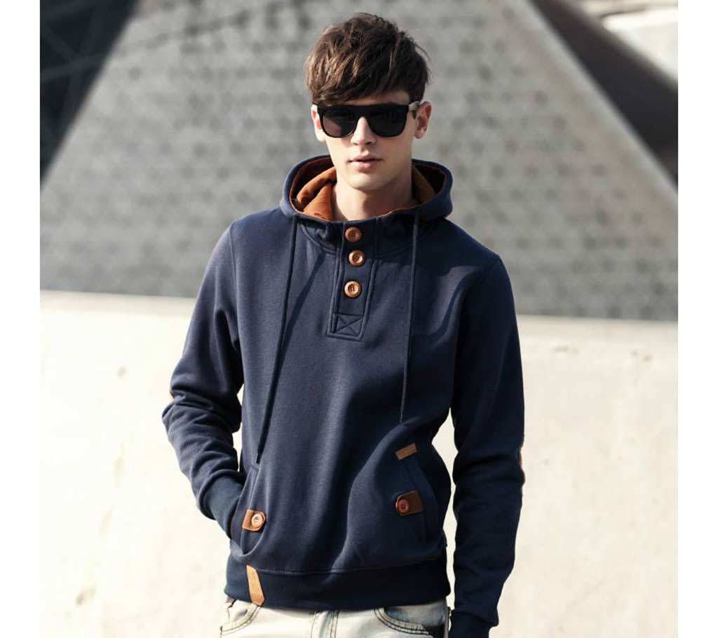 Gents solid color cotton hoodie 