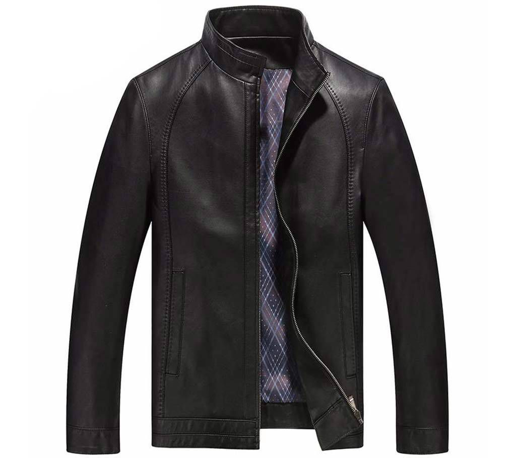 Gents regular fit PU leather jacket 
