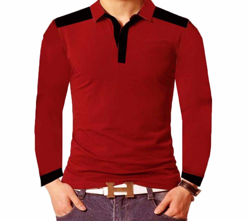 Mens New Full sleeve Design polo Shirt