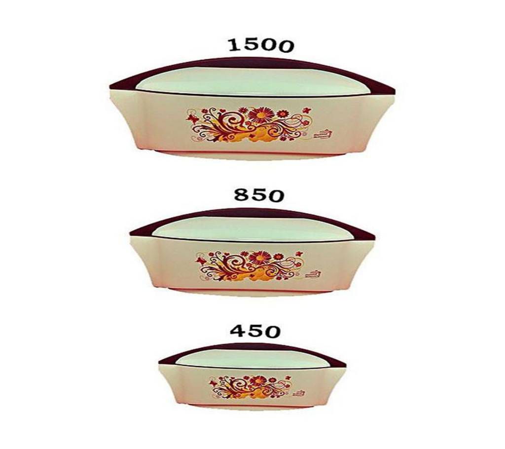 Fantasy Insulated Casserole/Hot pot 3 Pcs Gift Set - Off White and Maroon