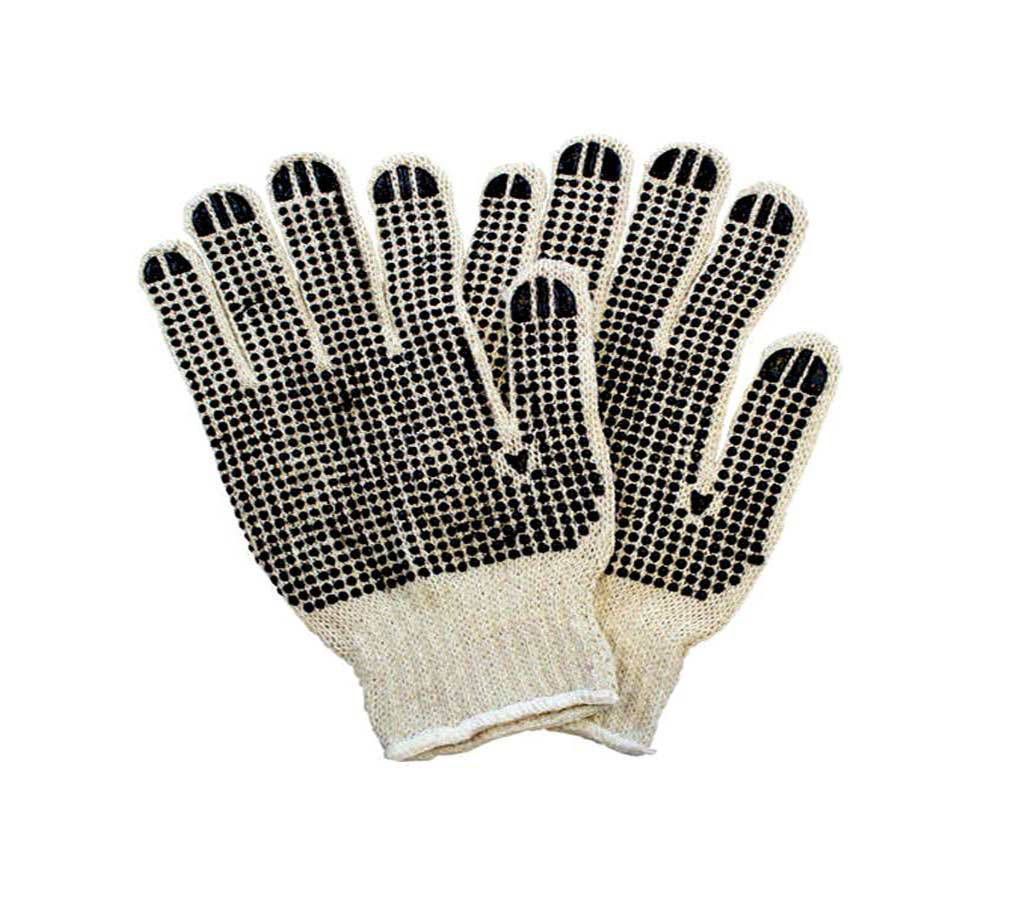 Heavy Weight Cotton PVC-Dotted String Knit Gloves