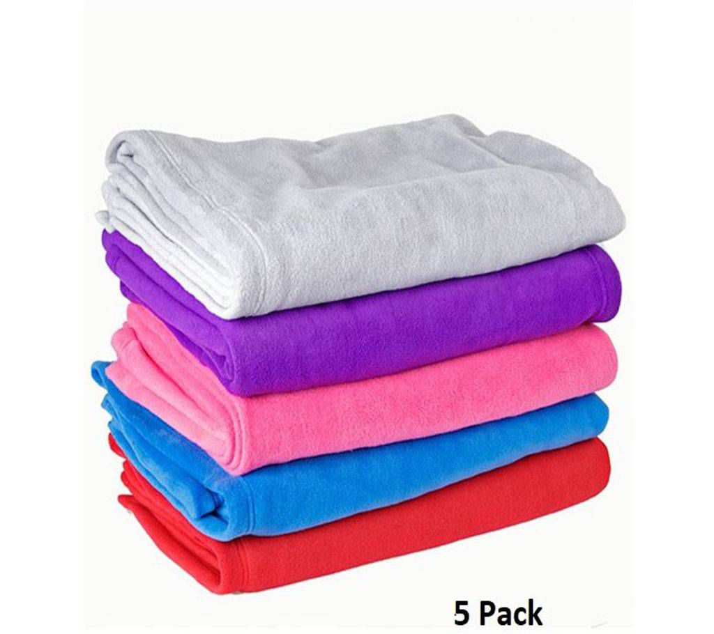 Pack of 5 Microfiber Blanket - (60 x 80)